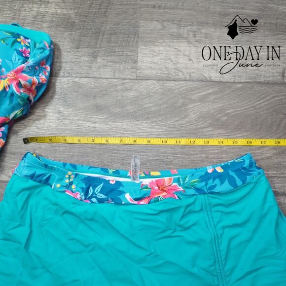 Yonique Floral Skirted Tankini Swimsuit Size XL - Picture 5 of 8